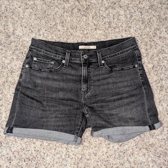 Levi’s Black Denim Mid-Rise Shorts | Size 28 Vintage Look - Picture 1 of 5